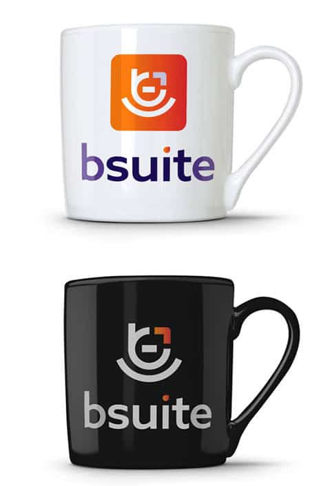 be suite logo design on cup